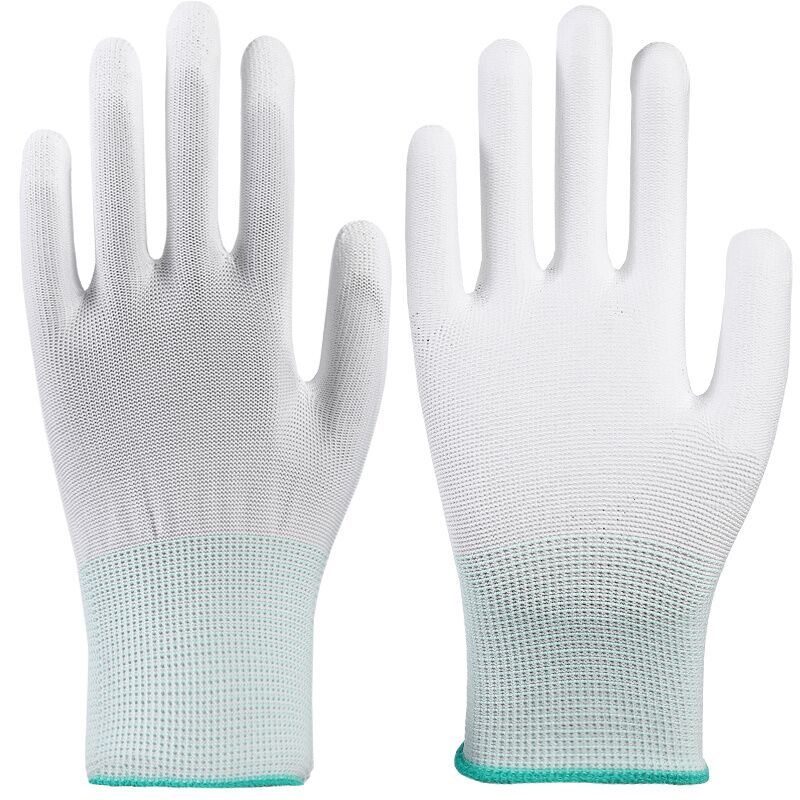 White Yarn PU Gloves-378 3 White Yarn PU Gloves-378