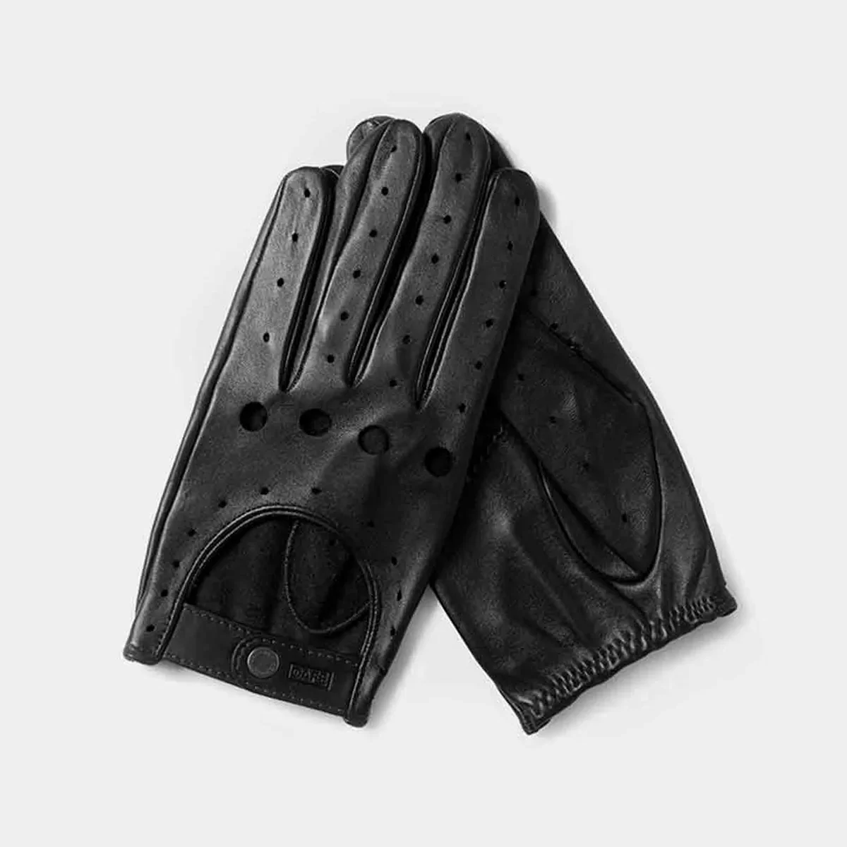 Triton Driving Gloves - All Black TDG-242 3 driving gloves all black leather front